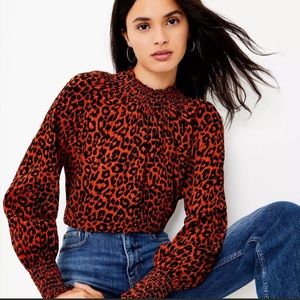 New without tags leopard print Loft blouse!